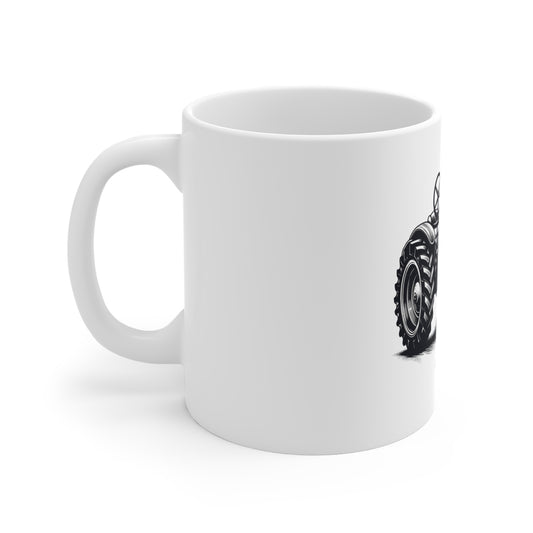 Vintage Patriotic Tractor Coffee Mug – Classic American Flag Farm Tractor Mug – Retro USA Heritage Cup – Farmer Gift Mug – Rustic Americana Tractor Mug Mug 11oz