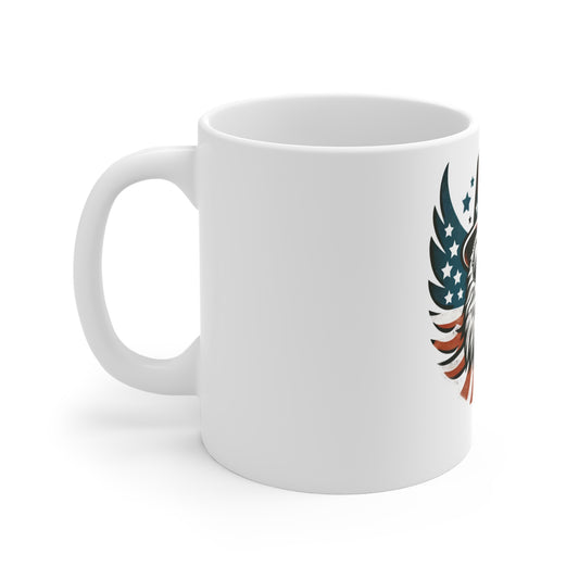 Patriotic Eagle Coffee Mug – Uncle Sam Eagle Mug – American Flag Bald Eagle with Hat Cup – USA Freedom Eagle Gift Mug – Bold Americana Eagle Mug Mug 11oz