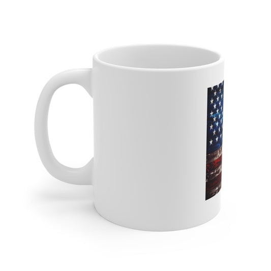 Bold American Flag Wood Coffee Mug – Vivid Rustic USA Flag Mug – Deep Grain Wooden Patriotic Cup – Americana Gift American Flag Rustic Wood 11oz Mug - Patriotic USA Coffee Cup for Veterans, 4th of...