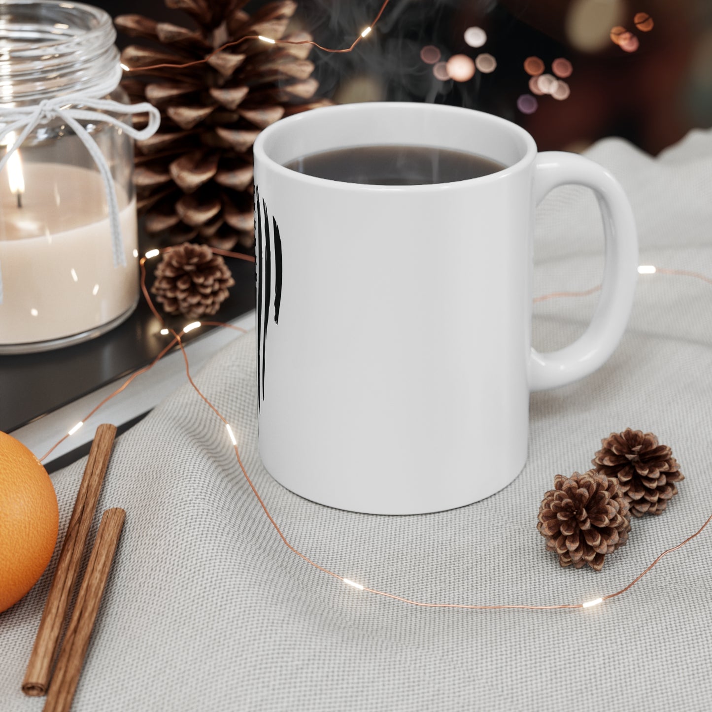 Black Distressed American Flag Coffee Mug – Minimalist Patriotic Mug – Grunge USA Flag Cup – Bold Americana Gift Mug 11oz