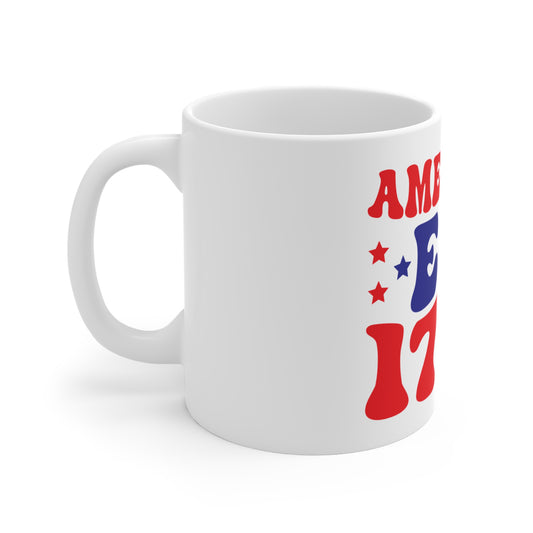 American EST 1776 Coffee Mug – Patriotic Founding Year Mug – Retro USA Typography Cup – Independence Heritage Mug Mug 11oz