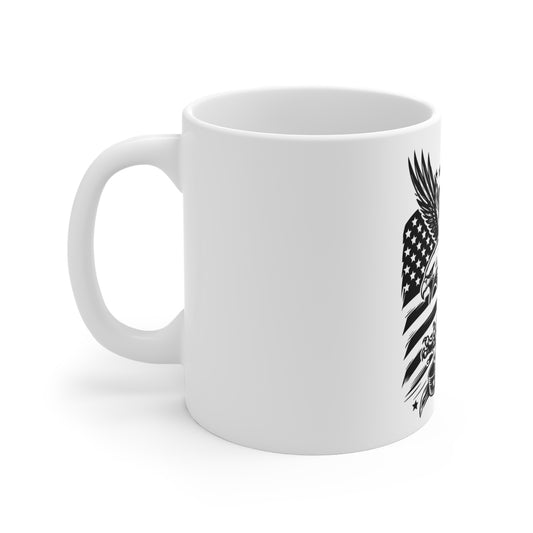 Classic American Flag Mug – Bold USA Flag Coffee Mug – Traditional Patriotic Cup – Everyday Americana Mug Mug 11oz