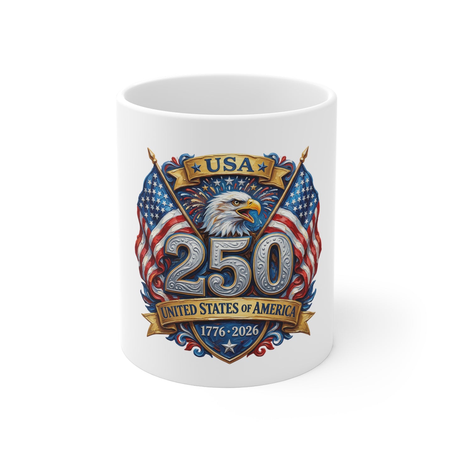 USA 250th Anniversary Coffee Mug – 1776–2026 Eagle & American Flag Commemorative Mug