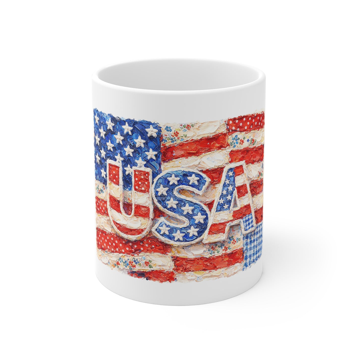 USA Flag 11oz Coffee Mug – Patriotic American Stars & Stripes Ceramic Mug