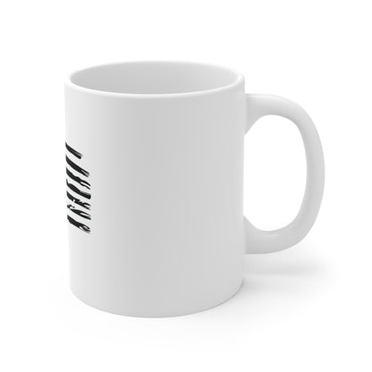 Stealth American Flag Skull Mug – Blacked Out Patriotic Skull Coffee Mug – Tactical USA Flag Cup – Subtle Distressed Flag  11oz