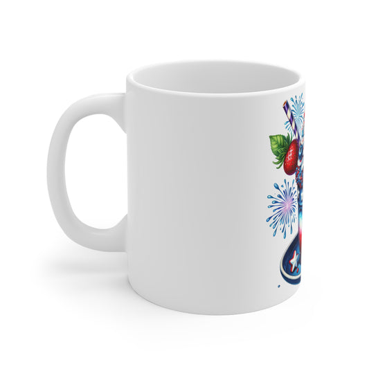 Patriotic Fireworks Milkshake Coffee Mug – 4th of July Dessert Mug – Red White Blue Americana Mug – Festive Summer Celebration Cup Patriotic 4th of July Firework Milkshake Mug — Red White Blue Stars...