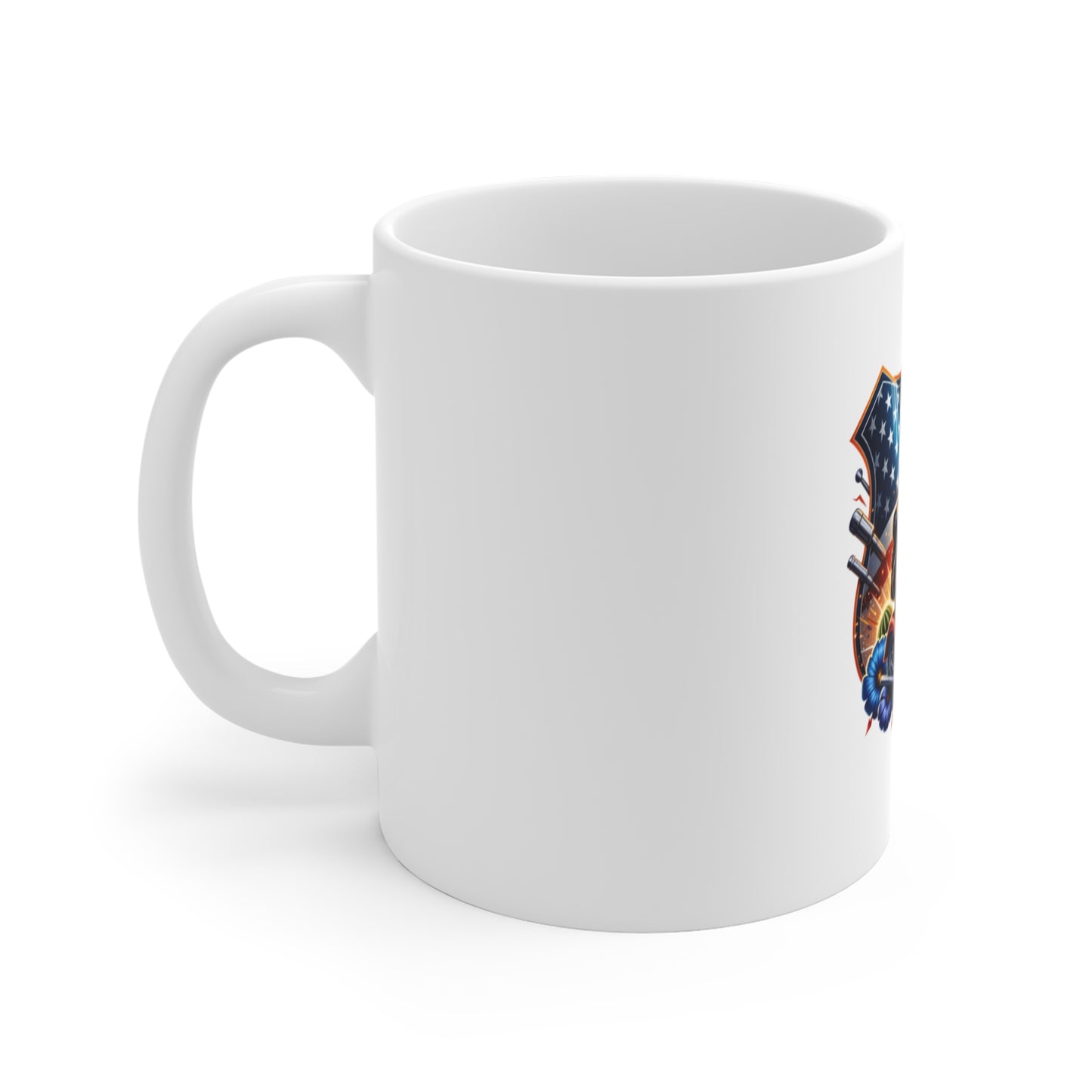 Patriotic Biker Gnome Mug - 11oz American Flag Motorcycle Coffee Cup