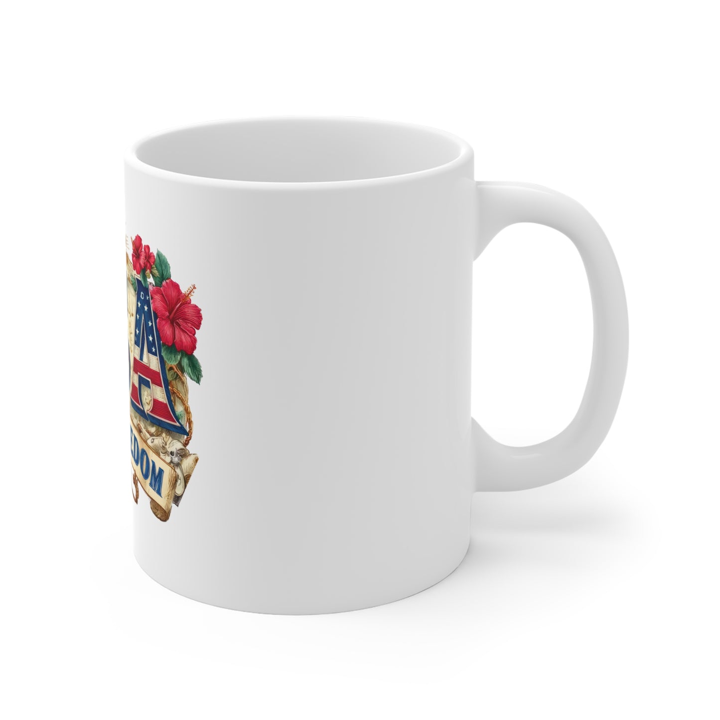 USA 250th Freedom Celebration Mug — Patriotic 11oz Coffee Cup