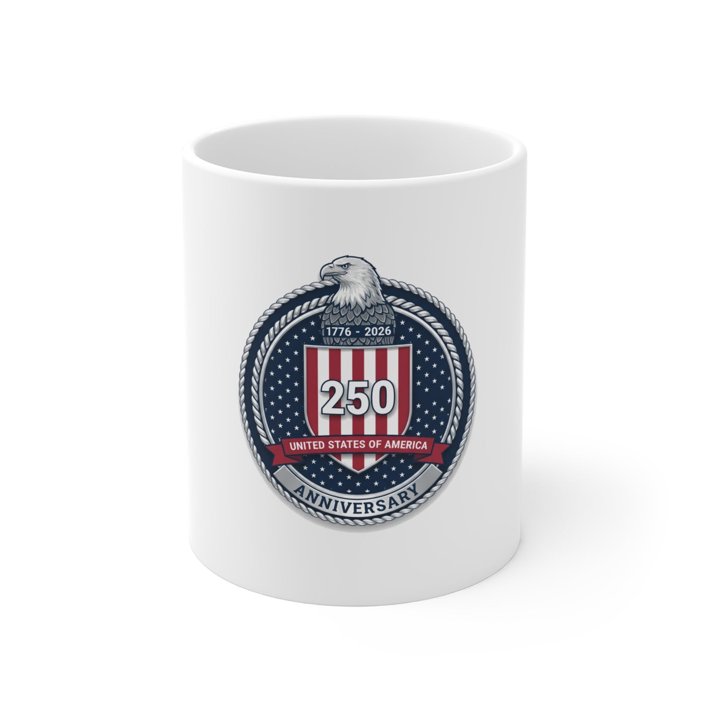 USA 250th Anniversary Eagle Emblem Coffee Mug – 1776–2026 Patriotic Seal Mug – United States of America Heritage Cup – Premium Americana Gift Mug 11oz