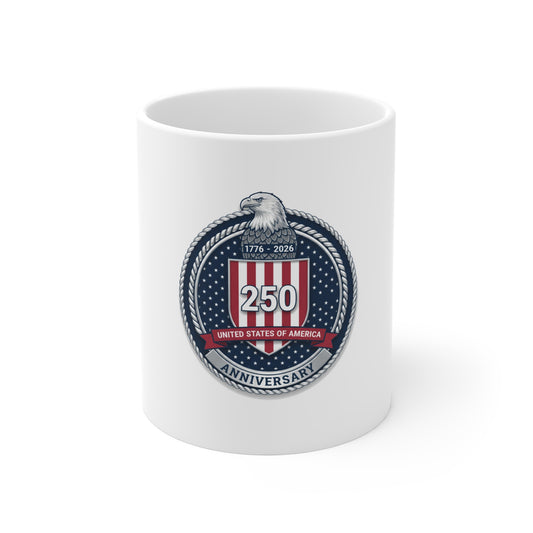 USA 250th Anniversary Eagle Emblem Coffee Mug – 1776–2026 Patriotic Seal Mug – United States of America Heritage Cup – Premium Americana Gift Mug 11oz