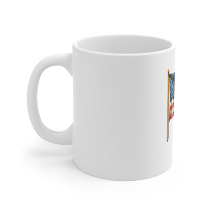 American Flag 11oz Ceramic Mug — Patriotic USA Coffee Cup