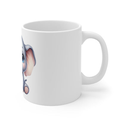 Patriotic Baby Elephant Coffee Mug – Cute Red White Blue Elephant Mug – Americana Bowtie Cup – 4th of July Gift11oz