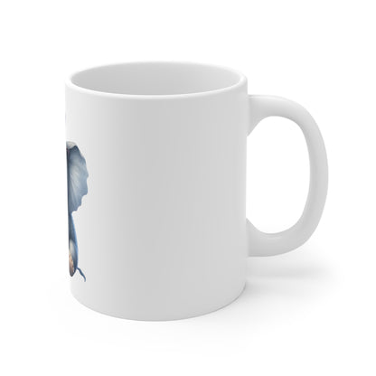 Cute Patriotic Elephant Coffee Mug – Uncle Sam Elephant Mug – Adorable Americana Animal Cup – USA Baby Elephant Gift Mug 11oz