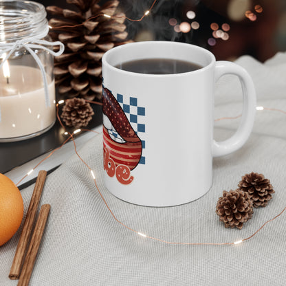 American Babe Mug – Patriotic Home Aesthetic Coffee Cup – Cozy USA Lifestyle Design Mug 11oz