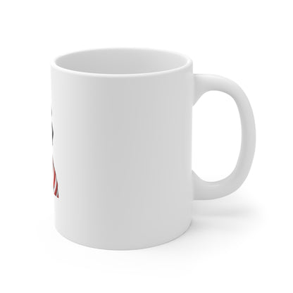 Patriotic Great Dane Mug – American Flag & Military Cap 11oz