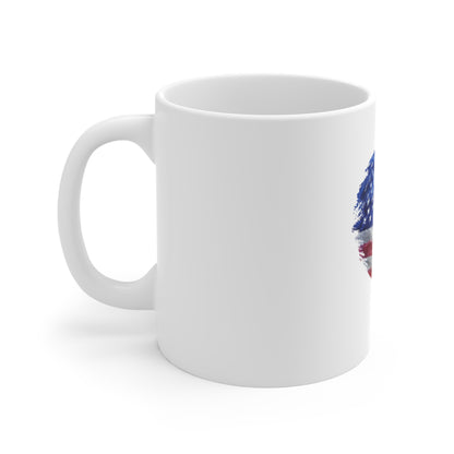 American Flag Mug – Patriotic 11oz Ceramic Coffee Cup