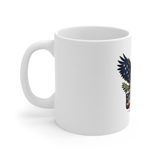 USA Eagle 250 Years Coffee Mug — Patriotic American Flag Bald Eagle 11oz