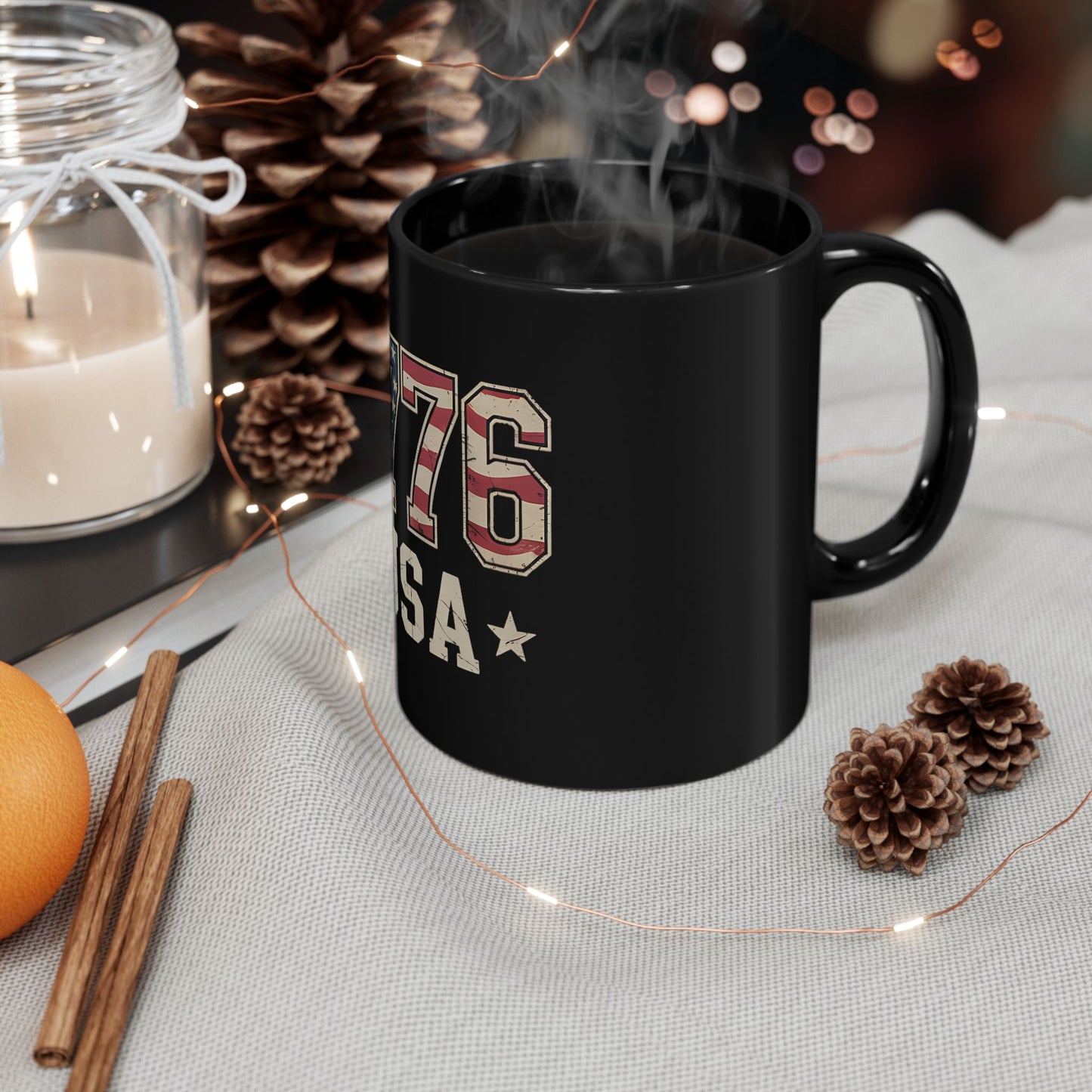 1776 USA Flag Coffee Mug — Patriotic Independence Day Ceramic Mug