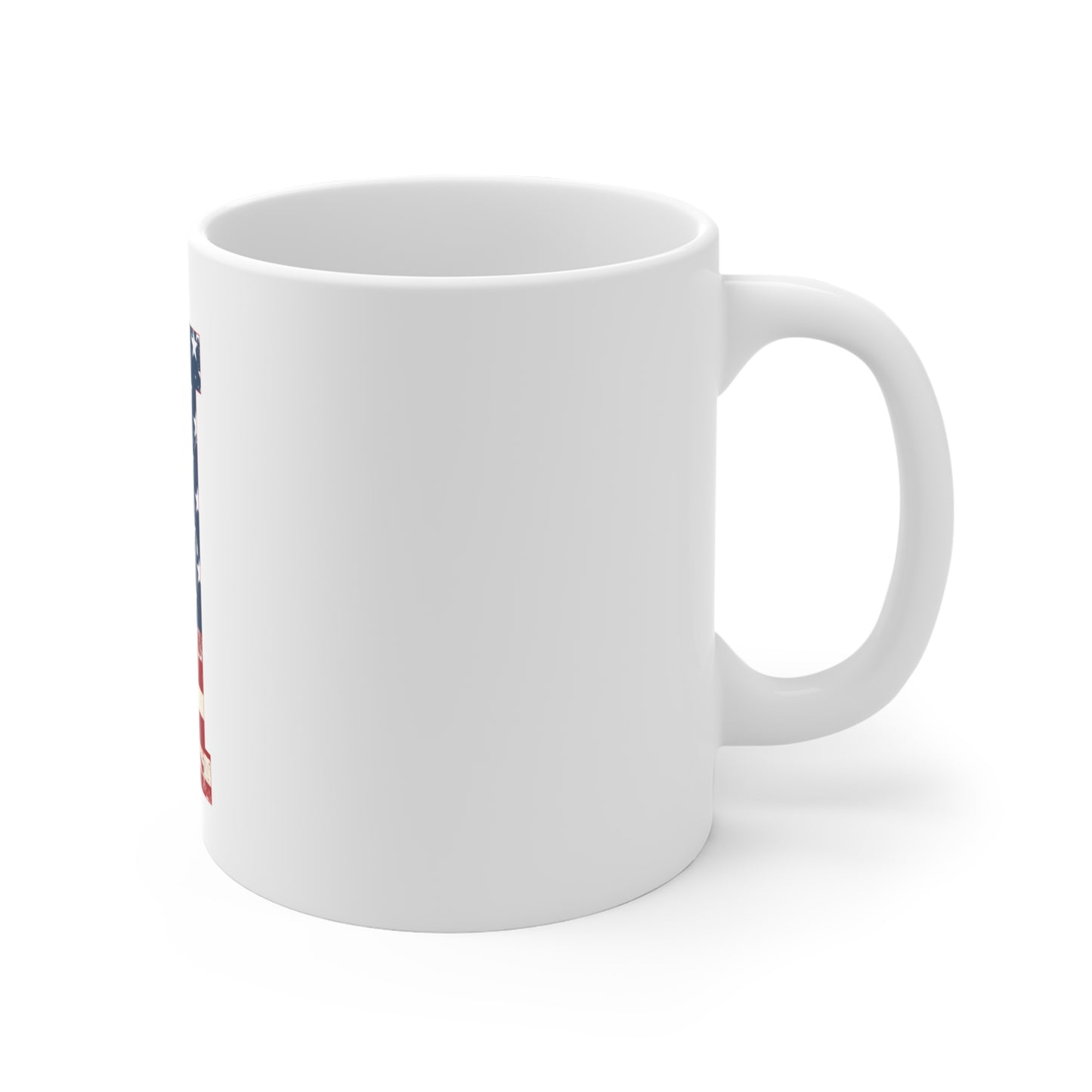 Patriotic Letter N Coffee Mug – American Flag Initial Mug – Vintage USA Monogram Mug – Rustic Americana Alphabet Gift Mug 11oz