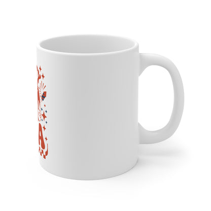 Party in the USA 11oz Mug — Retro Patriotic Fourth of July Coffee Cup