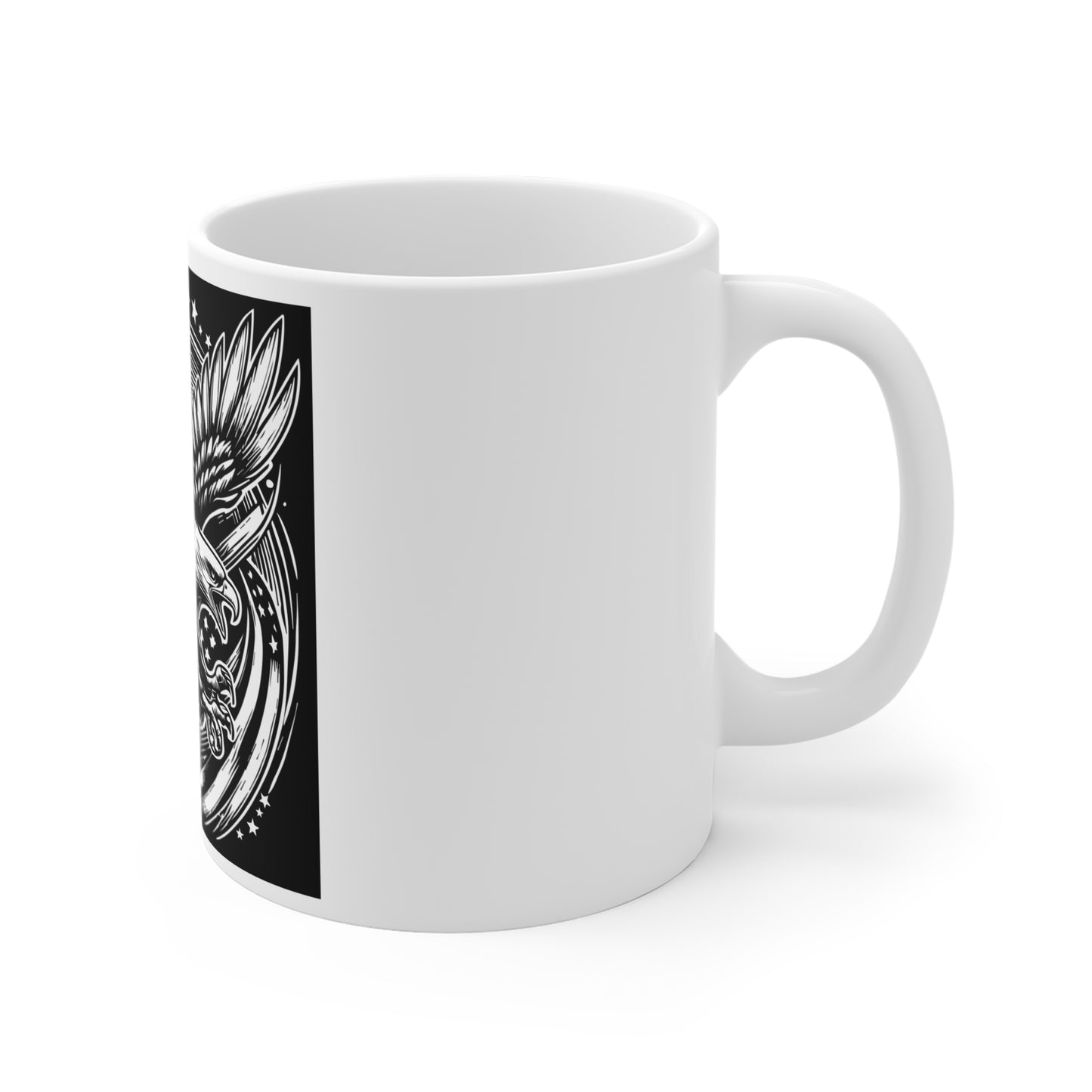 Grunge American Flag Paint Stroke Mug – Artistic USA Flag Coffee Mug – Abstract Patriotic Cup – Modern Americana Mug Mug 11oz