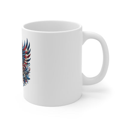 Patriotic Eagle Coffee Mug — American Flag Bald Eagle 11oz