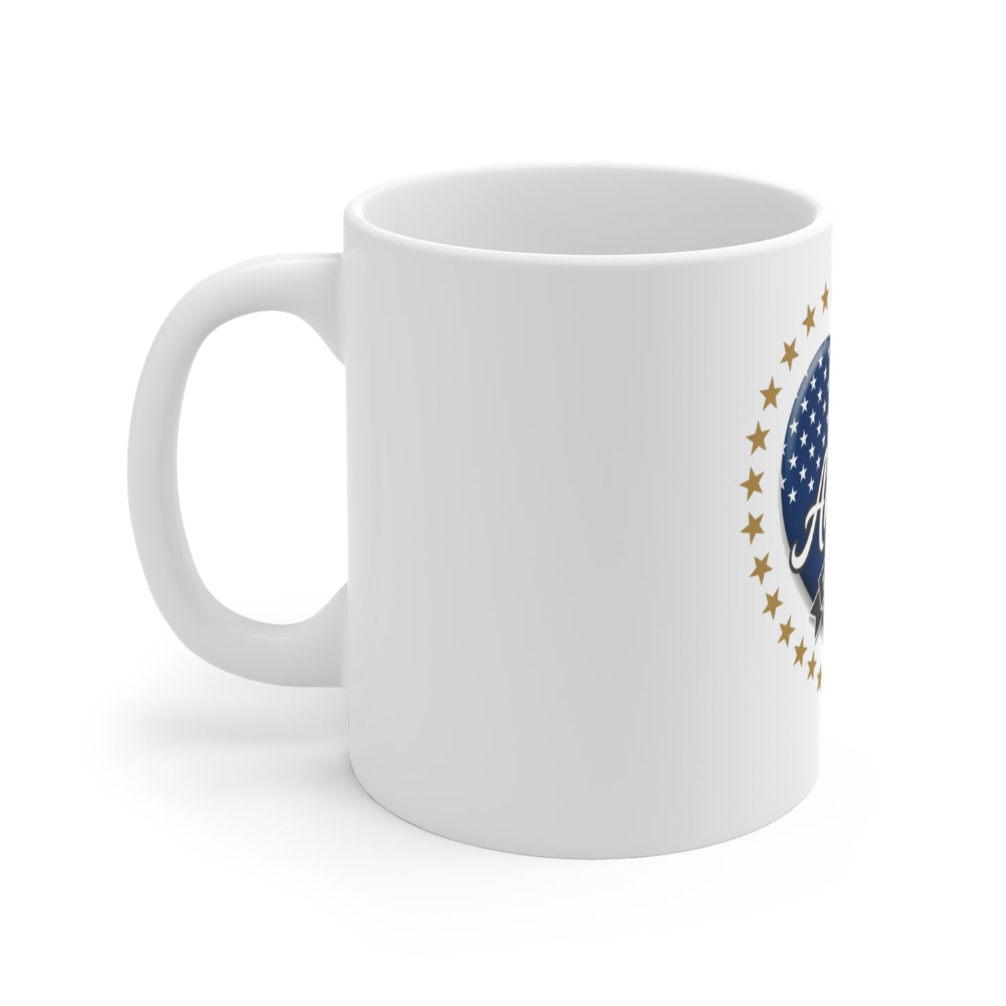 America Flag Heart Coffee Mug – 250th Anniversary USA Mug – Patriotic Heart Cup – 1776–2026 Freedom Gift Mug 11oz