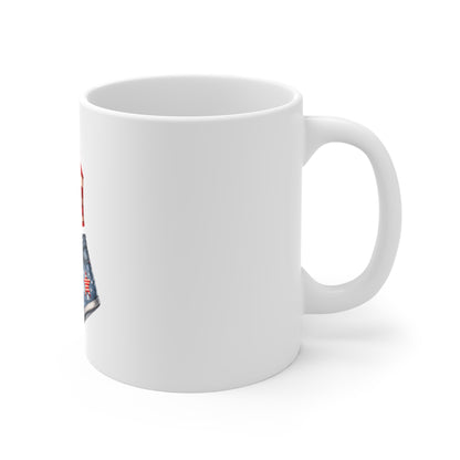 Patriotic Tank & Denim Shorts Mug — 11oz Fourth of July Coffee Cup