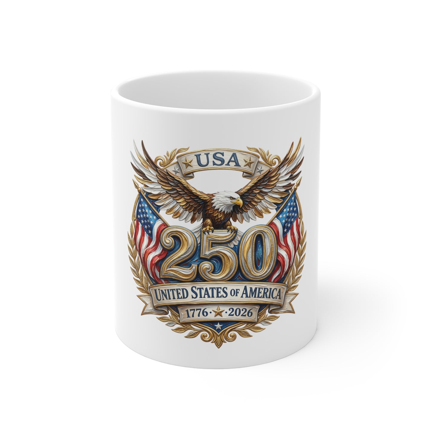 250th USA Commemorative Mug – United States of America 1776–2026 Eagle & Flags
