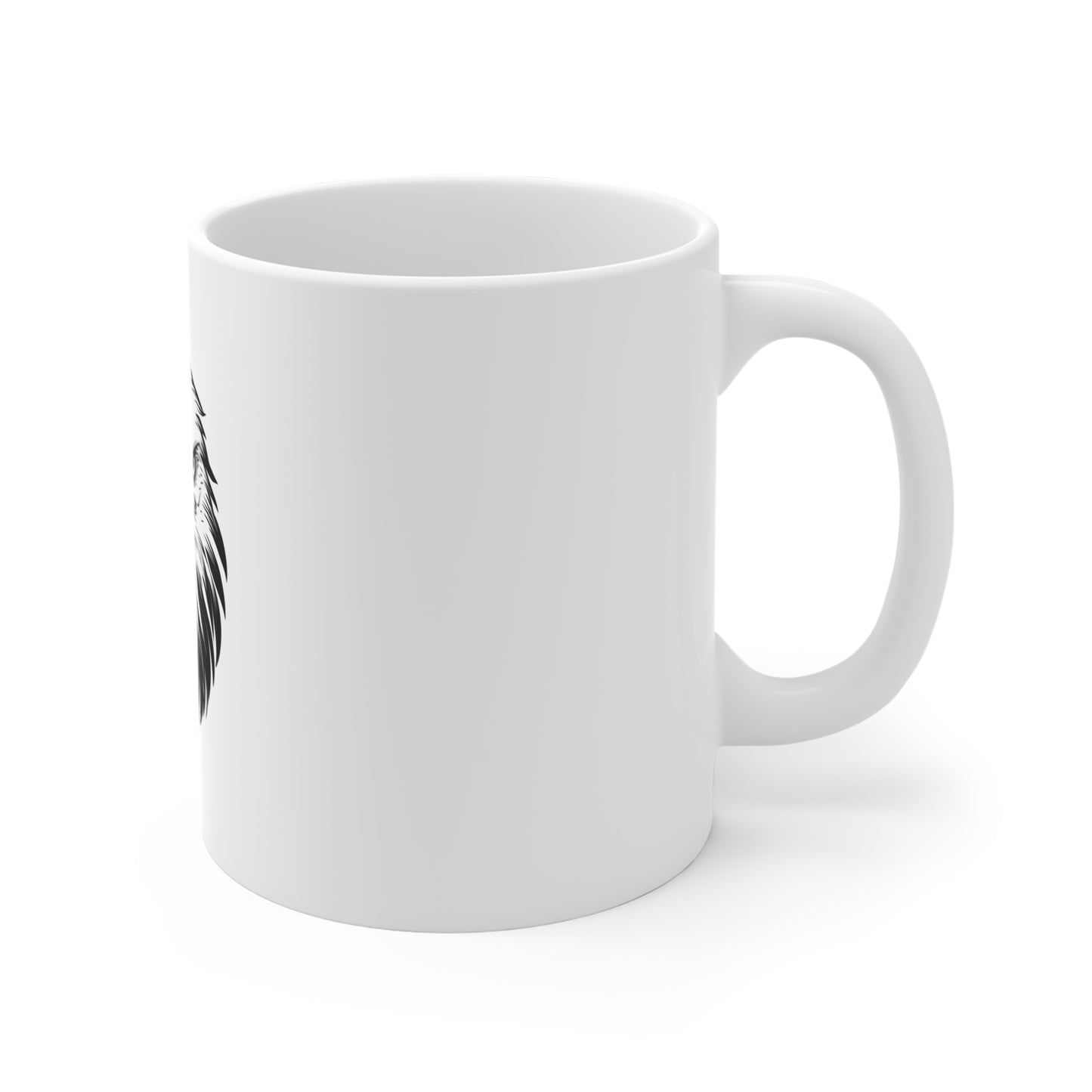 Black & White Eagle Face Mug – Fierce Bald Eagle Coffee Mug – Minimalist American Strength Cup – Patriotic Symbol Gift Mug 11oz