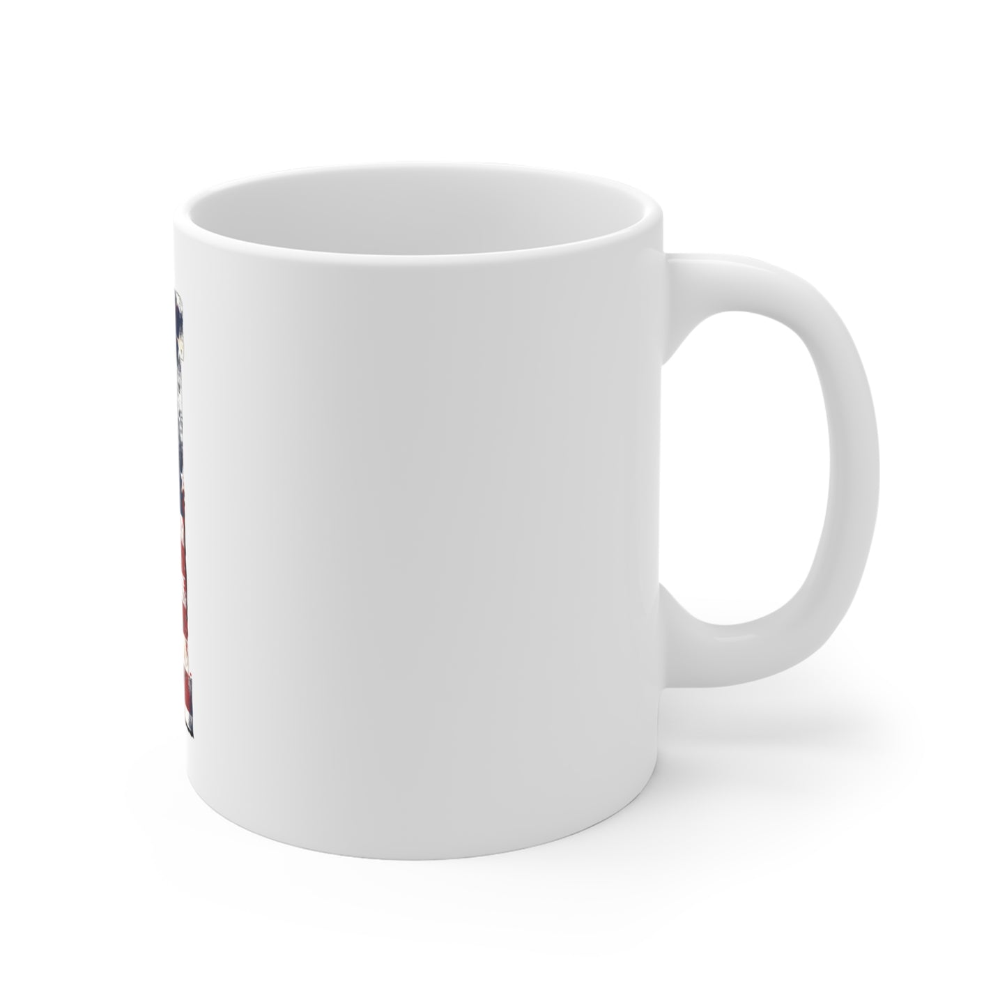Patriotic Letter H Coffee Mug – American Flag Initial Mug – Rustic USA Monogram Mug – Vintage Americana Alphabet Gift Mug 11oz