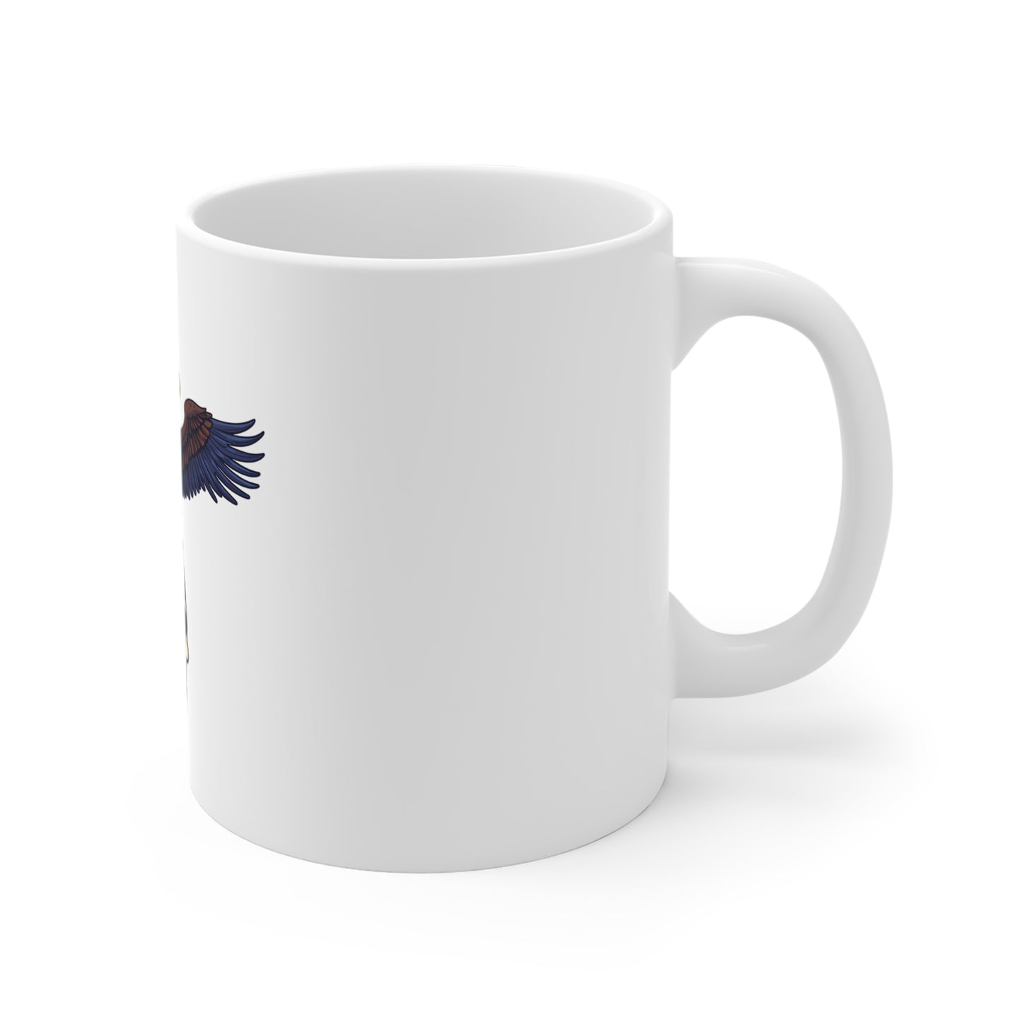 Eagle Perched on Skull Ceramic Mug - 11oz Vintage Tattoo Style