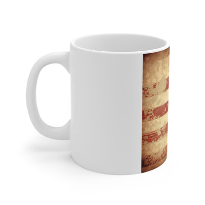 Vintage American Flag Coffee Mug – Distressed USA Flag Mug – Rustic Patriotic Cup – Retro Americana Coffee Mug Vintage American Flag Mug – Distressed Patriotic 11oz Coffee Cup