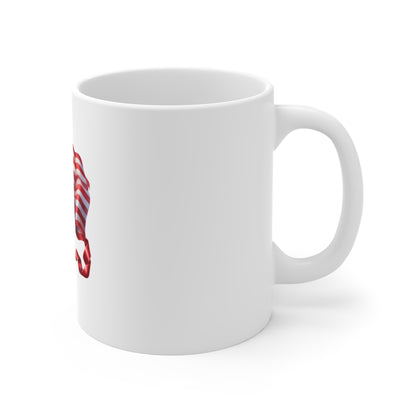 American Flag Floral Mug - Patriotic 11oz Coffee Cup for Memorial Day & Veterans