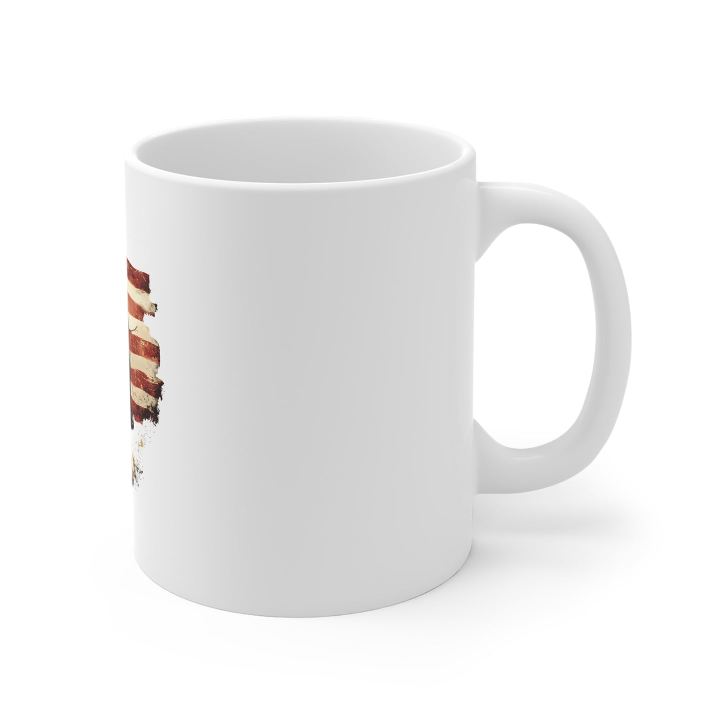 Cowboy on Horse with American Flag Mug — Patriotic Western 11oz Coffee Cup