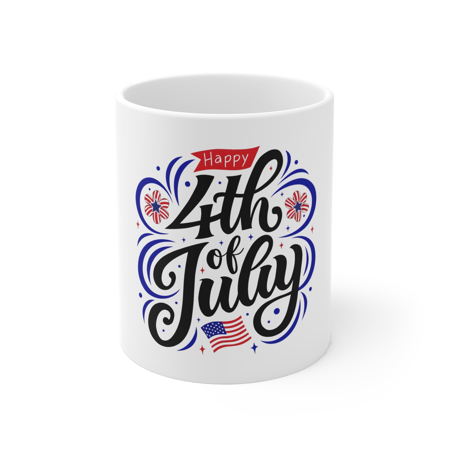 4th of July Mug - Patriotic Fireworks 11oz Coffee Cup
