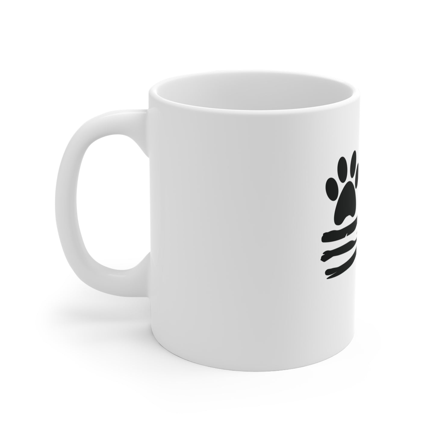 Stealth Paw American Flag Coffee Mug – Blacked Out USA Flag Dog Paw Mug – Minimalist Patriotic Pet Lover Cup – Subtle Freedom Gift Mug Mug 11oz