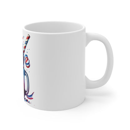 Patriotic Mason Jar Milkshake Coffee Mug – 4th of July Pretzel Dessert Mug – Red White Blue Ribbon Cup – Americana Sweet Treat Mug – Festive Gift Mug Patriotic Milkshake Mason Jar Mug — 11oz Fourth of...
