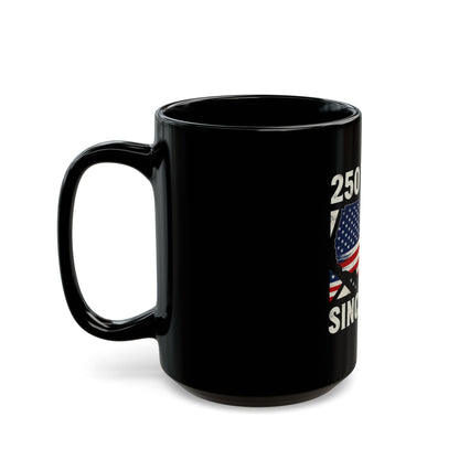 250 Years Since 1776 American Flag Map Coffee Mug — Patriotic Independence Day Gift