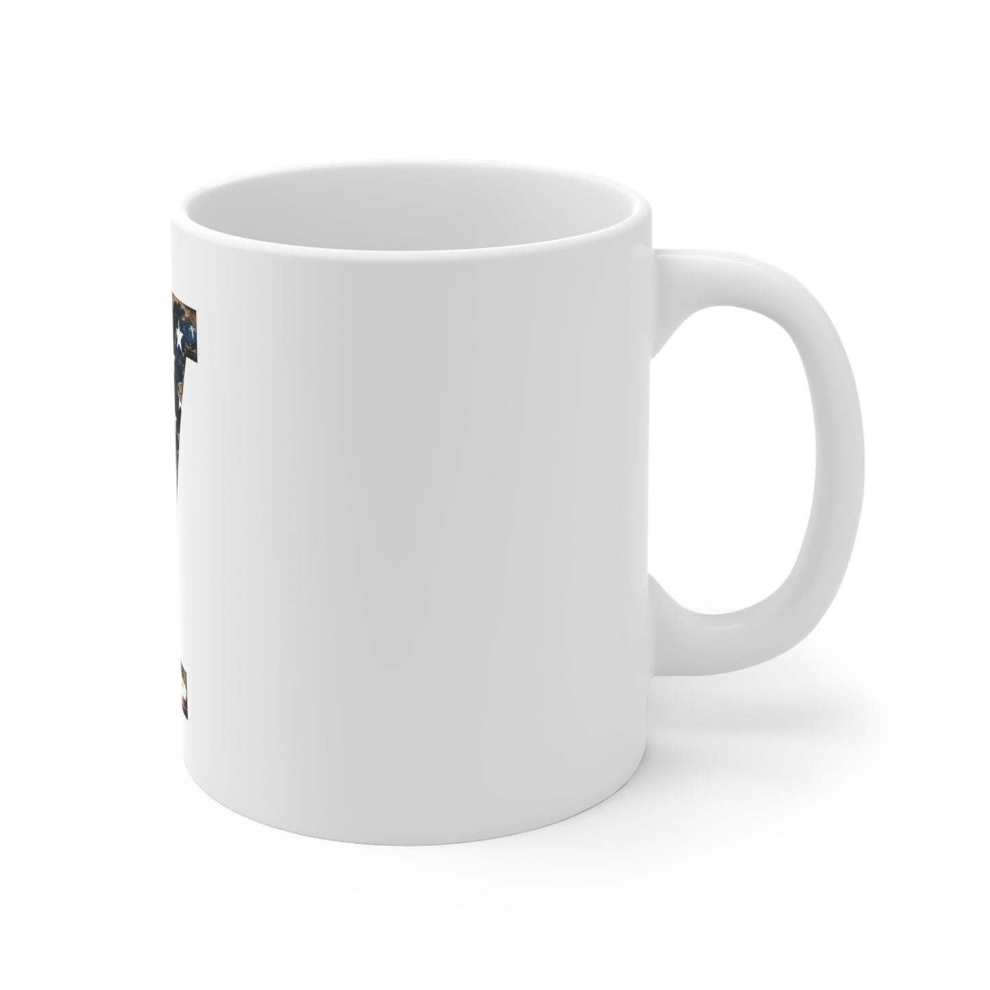 Patriotic Letter Y Coffee Mug – American Flag Initial Mug – Distressed USA Monogram Mug – Vintage Americana Alphabet Gift Mug 11oz