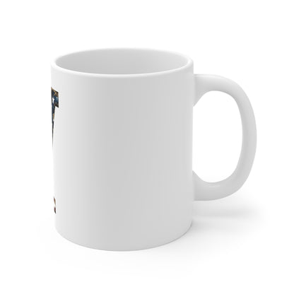Patriotic Letter Y Coffee Mug – American Flag Initial Mug – Distressed USA Monogram Mug – Vintage Americana Alphabet Gift Mug 11oz