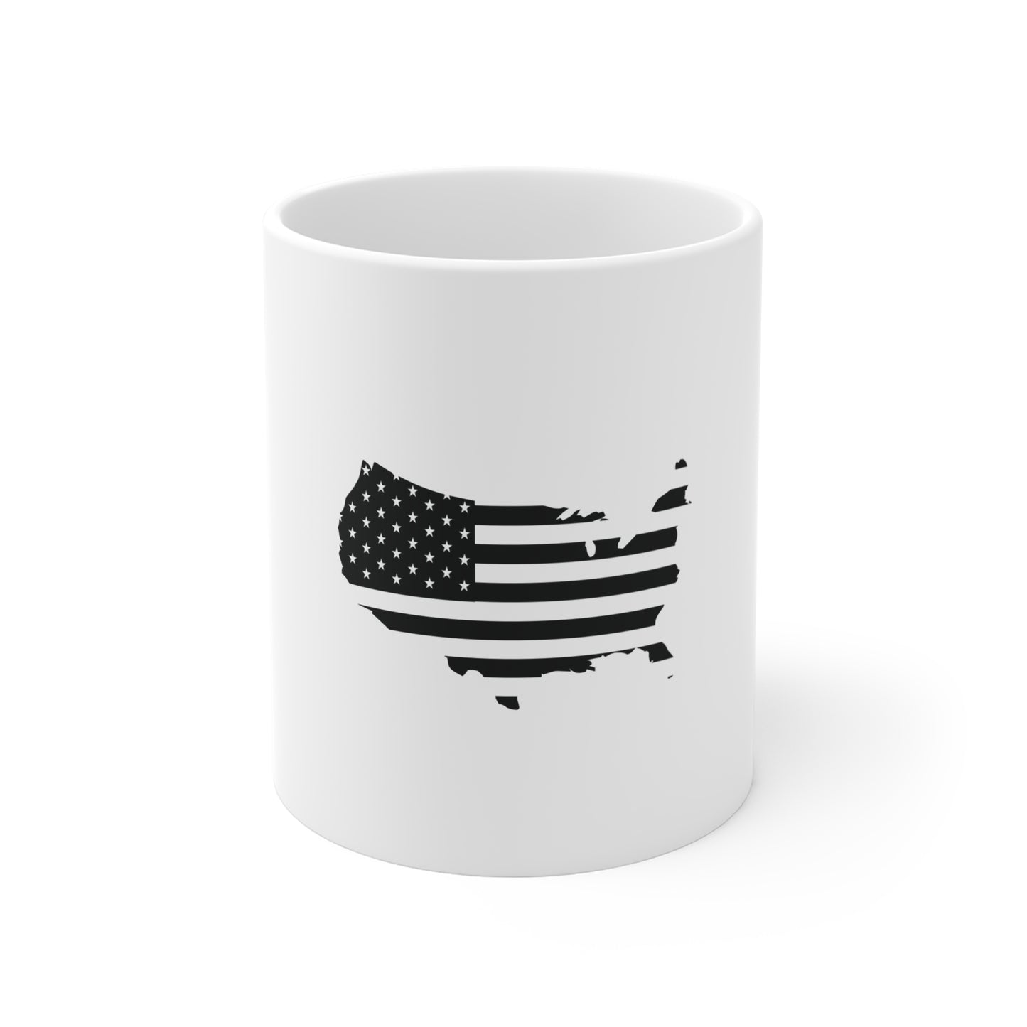 Stealth USA Map Flag Coffee Mug – Blacked Out American Flag Map Mug – Minimalist United States Silhouette Cup – Subtle Patriotic Gift Mug Mug 11oz