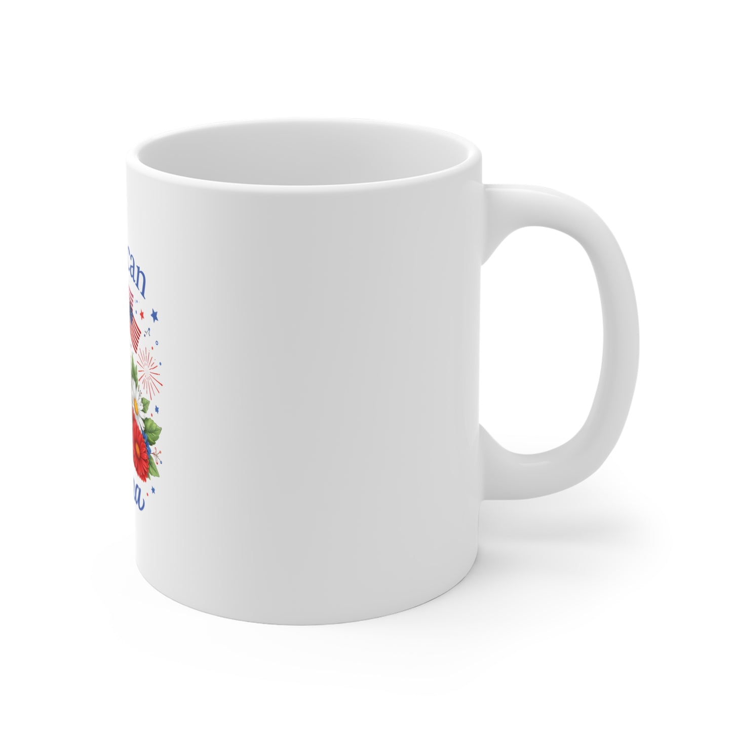 American Mama Mug — Patriotic Lemonade Floral 11oz Coffee Cup
