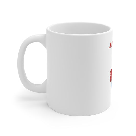 America Patriotic Cherry Coffee Mug – Cute USA Cherry & Bow Mug – Red White Blue Americana Mug – Fun Patriotic Gift Mug 11oz
