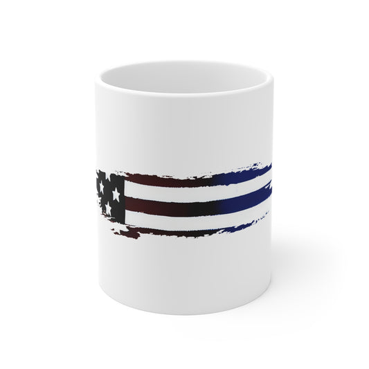 Kawaii Birthday Unicorn American Flag Mug – Cute Rainbow Party USA Coffee Cup – Fun Patriotic Design Mug 11oz