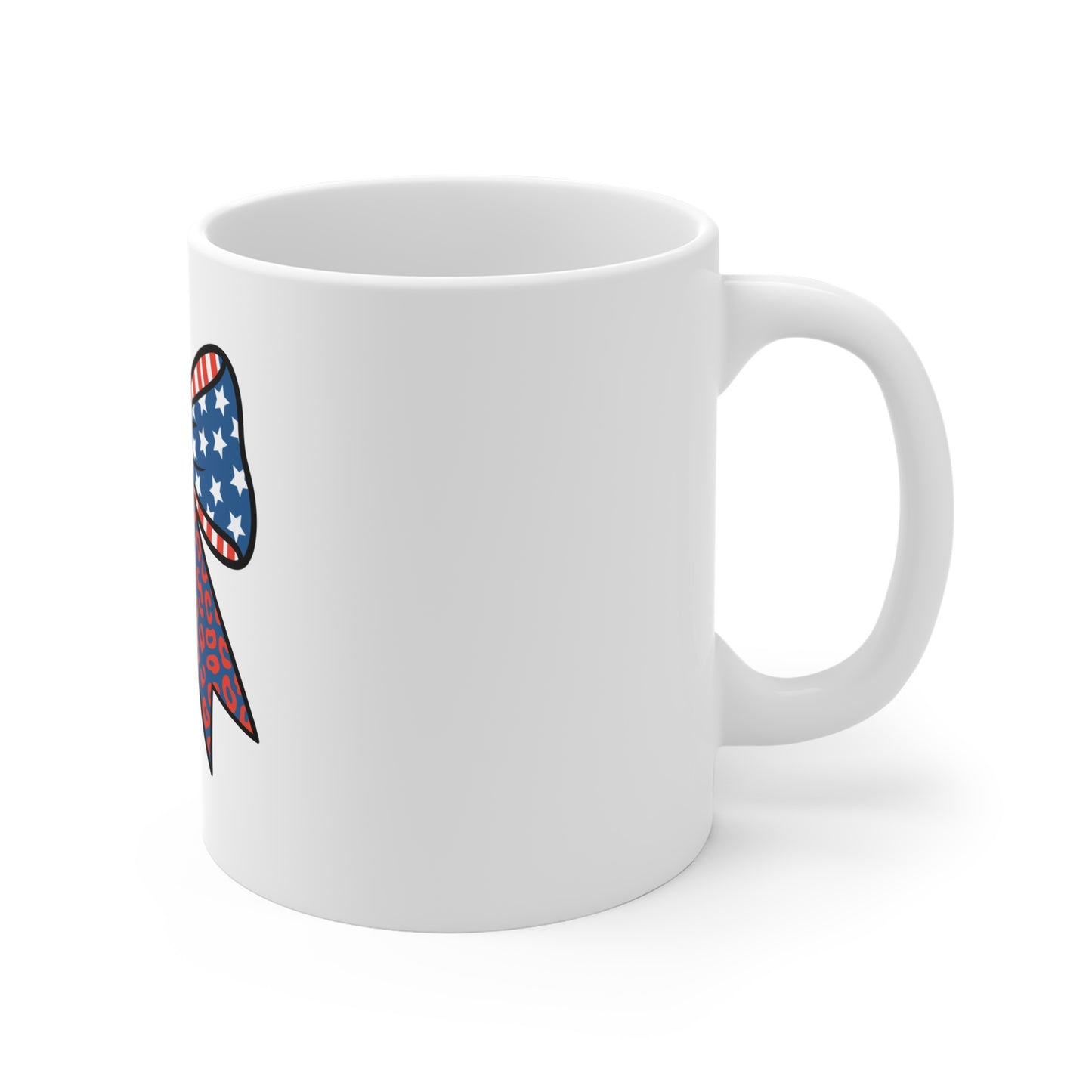 Patriotic Bow Coffee Mug — 11oz American Flag Bow Design