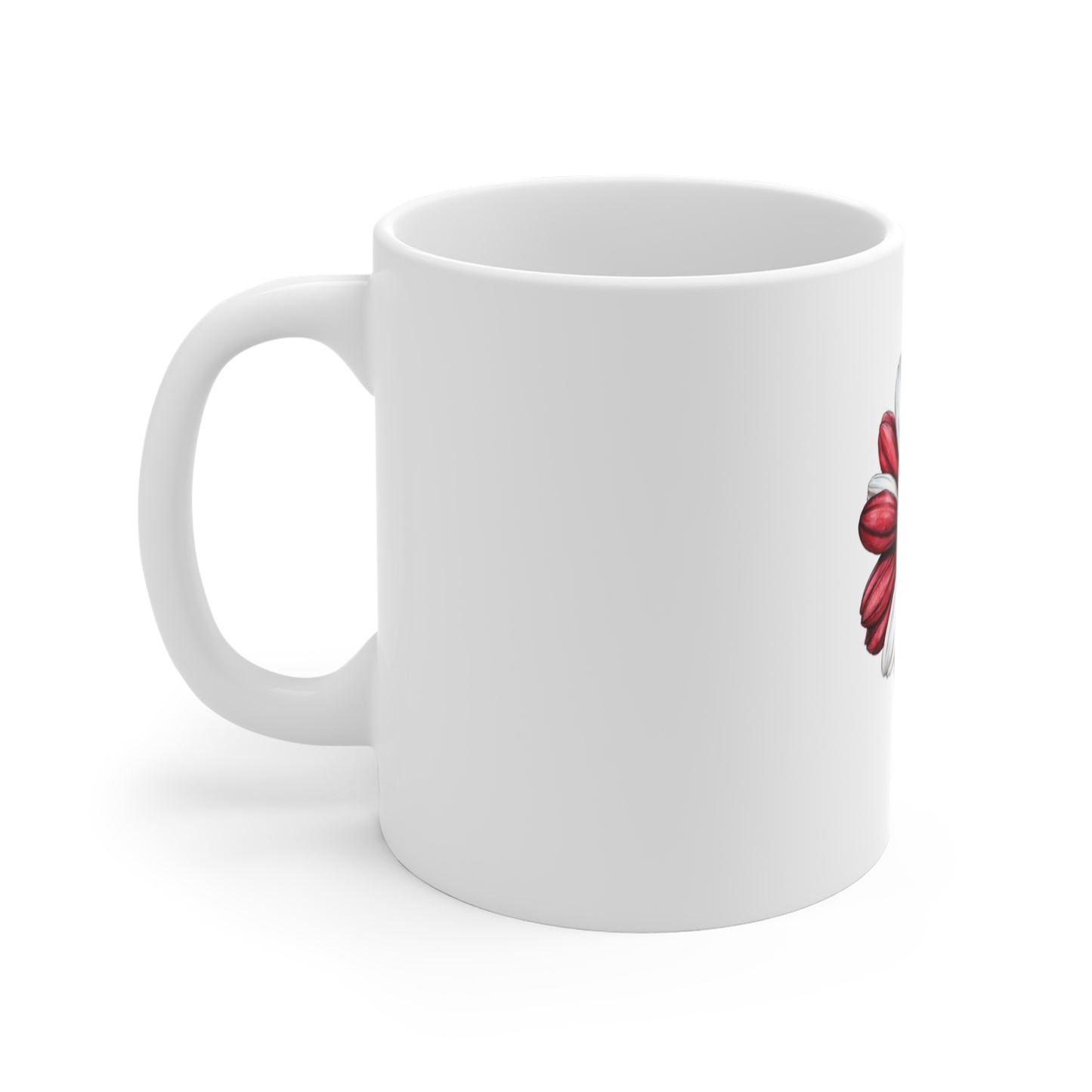 Patriotic Daisy Mug — Red White Blue Flower 11oz Ceramic Coffee Cup