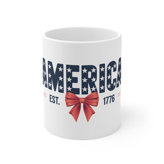 Patriotic Mug — "America Est. 1776" 11oz Coffee Cup
