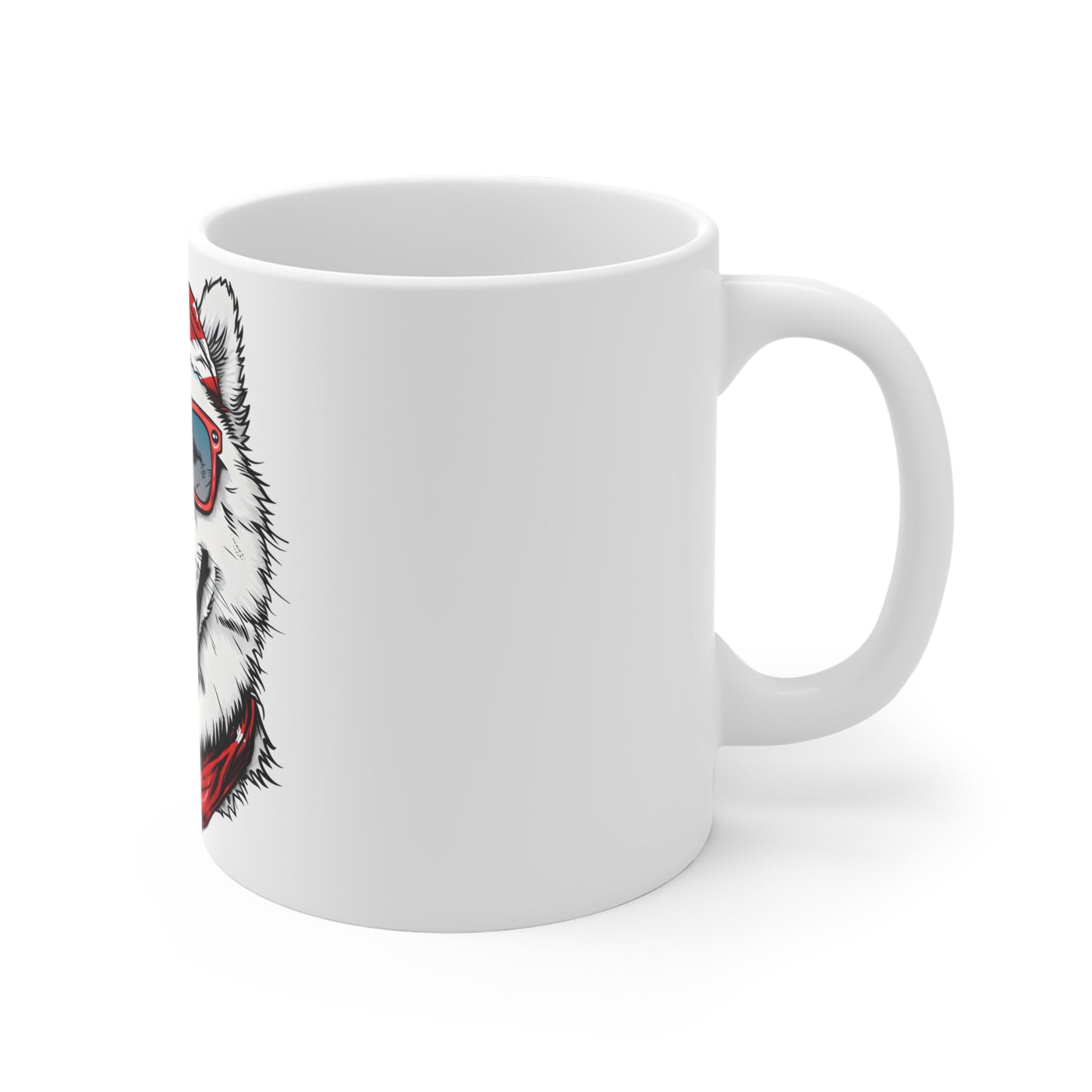 Patriotic Dog Coffee Mug – American Flag Bandana Dog Mug – Funny USA Pup with Sunglasses Cup – 4th of July Gift Mug 11oz