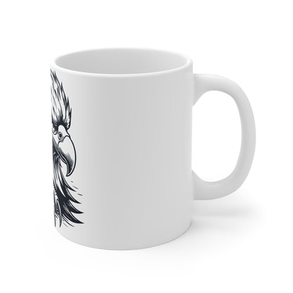 Patriotic Bald Eagle Coffee Mug – Bold American Eagle Art Mug – USA Freedom Symbol Cup – Vintage Style Eagle Mug – Strong Americana Gift Eagle Head Illustration Mug — 11oz Bold Patriotic Coffee Cup...